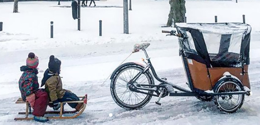 Hoe fietsen met bakfiets in de sneeuw?